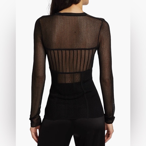 NWT jason wu sheer sweater black size medium slim fit - Picture 4 of 9